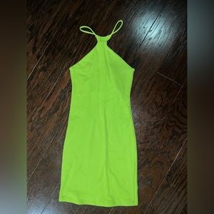 Neon green midi dress
